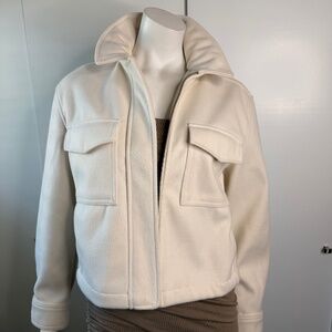 Old Navy Cream Utility Jacket with Collared Neckline